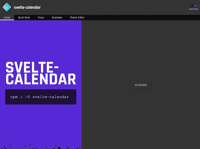 Svelte Calendar screenshot