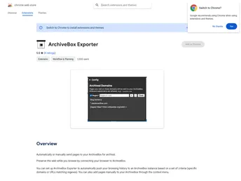 Archivebox Browser Extension screenshot