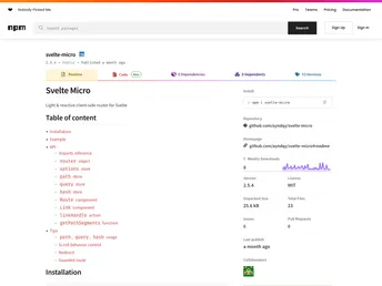 Svelte Micro screenshot