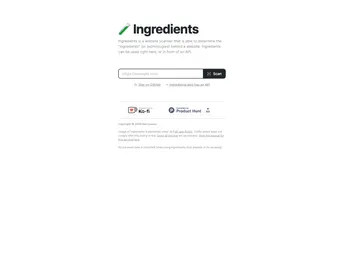 Ingredients screenshot