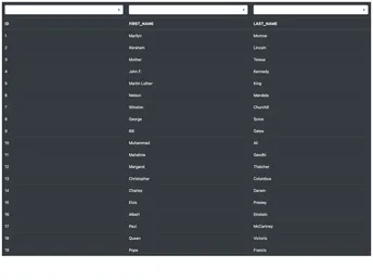 Svelte Table screenshot