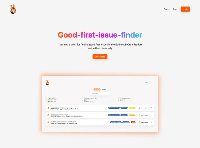 Good First Issue Finder screenshot