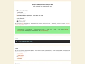 Svelte Awesome Color Picker screenshot