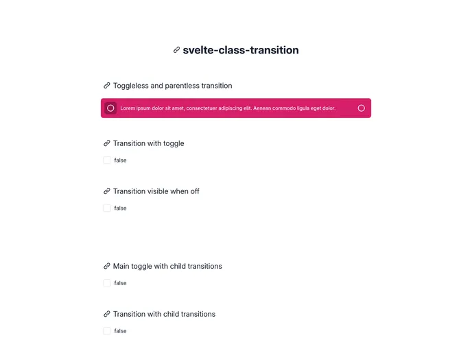 Svelte Class Transition screenshot