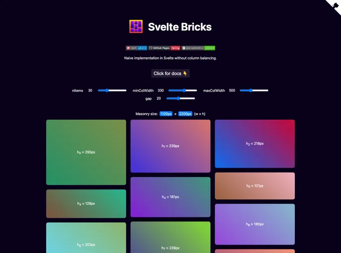 Svelte Bricks screenshot