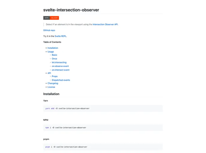 Svelte Intersection Observer screenshot