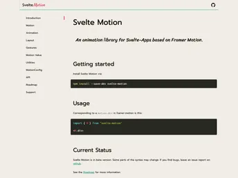 Svelte Motion screenshot