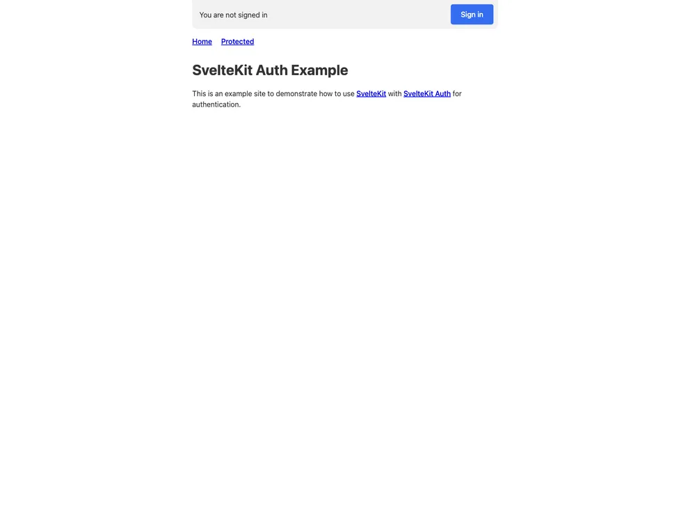 Sveltekit Auth Example screenshot