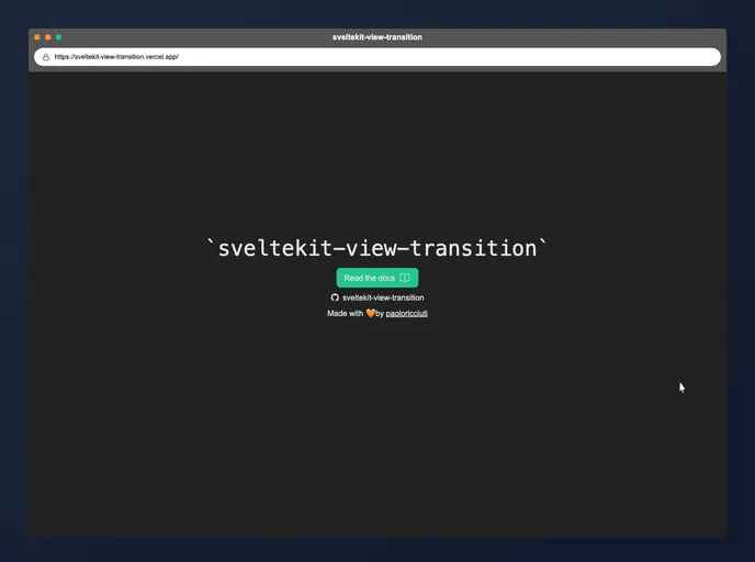 Sveltekit View Transition screenshot