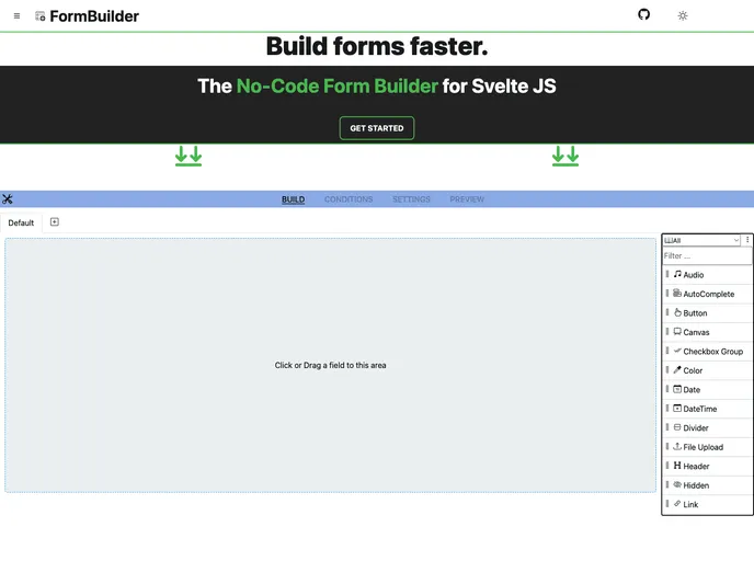 Svelte Form Builder Community screenshot