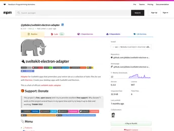 Sveltekit Electron Adapter screenshot