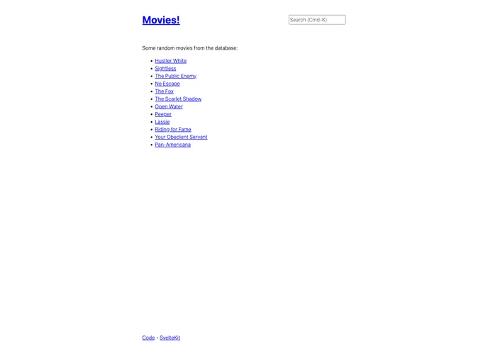 Sveltekit Movies Demo screenshot