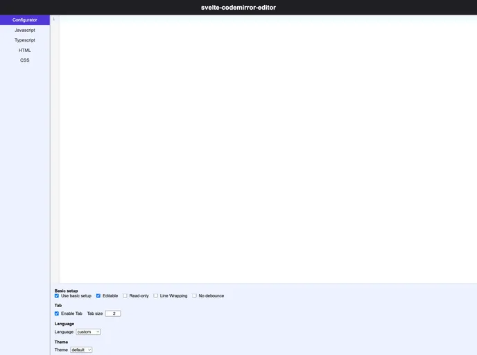 Svelte Codemirror Editor screenshot