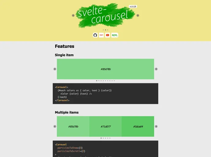 Svelte Carousel screenshot