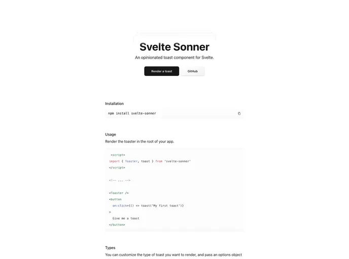 Svelte Sonner screenshot