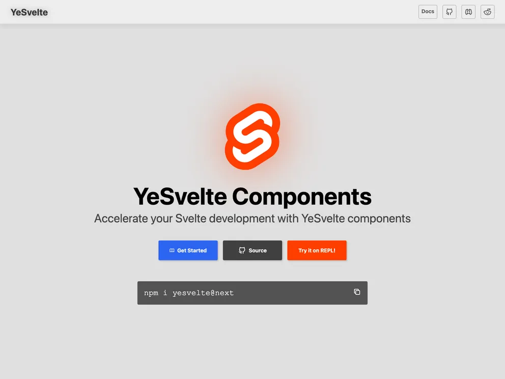 Yesvelte screenshot